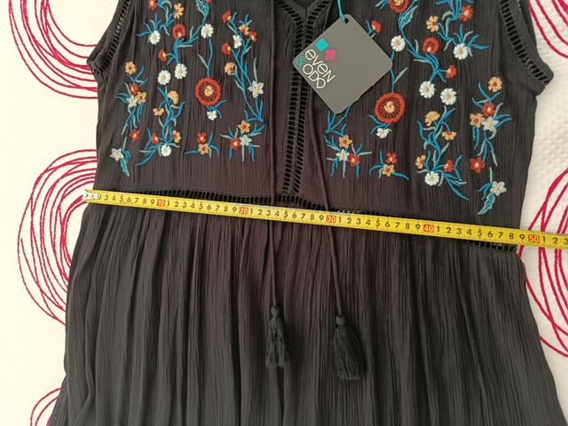 Vestido Even&Odd negro XL bordado