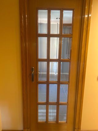 5 Puertas madera maciza cristal