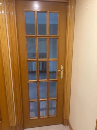 5 Puertas madera maciza cristal
