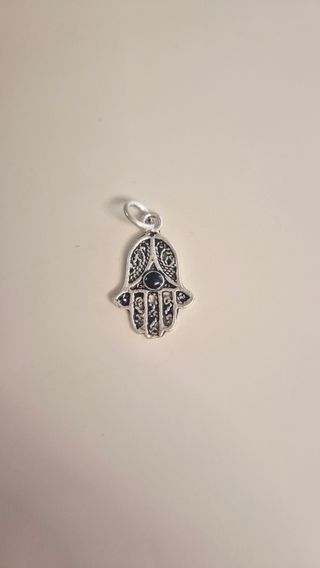 Mano de Fátima | Colgante plata azabache