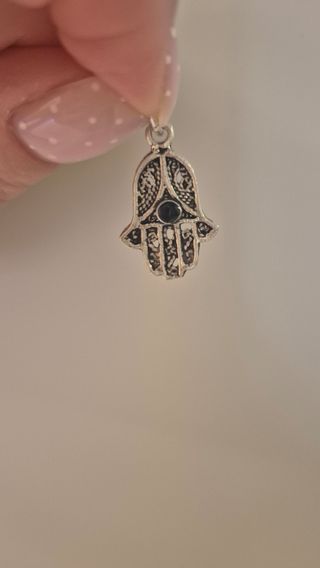 Mano de Fátima | Colgante plata azabache