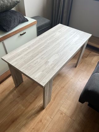 Mesa de café - madera beige y gris