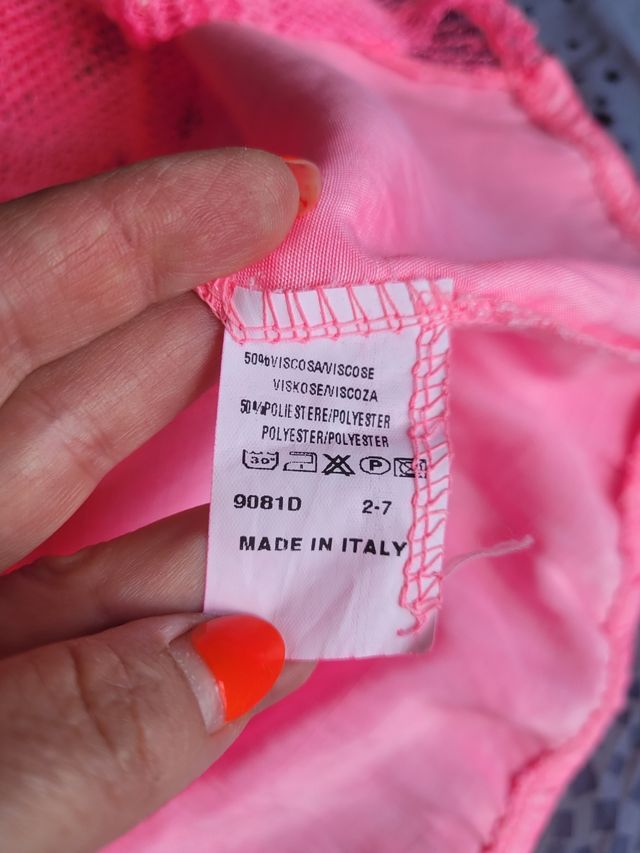 Túnica rosa transparente