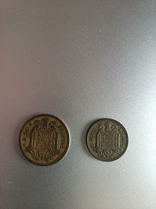 2,5 pesetas y  1 peseta 