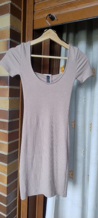 Vestido beige H&M XS