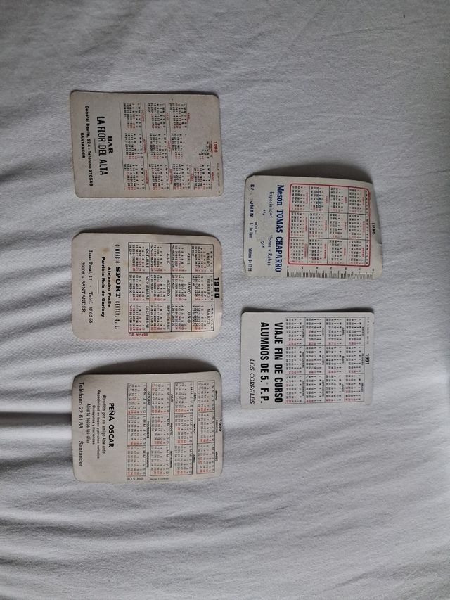 4 Calendarios Real Madrid vintage