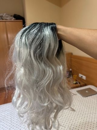 Peluca gris plata mujer - Cabello largo
