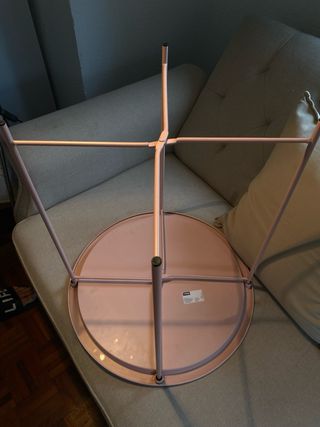 Mesa centro rosa metal