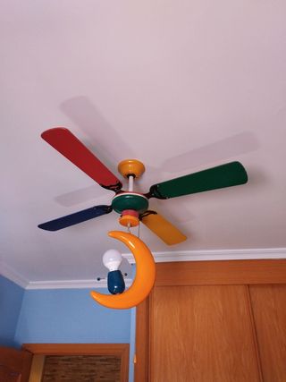 Ventilador techo infantil multicolor