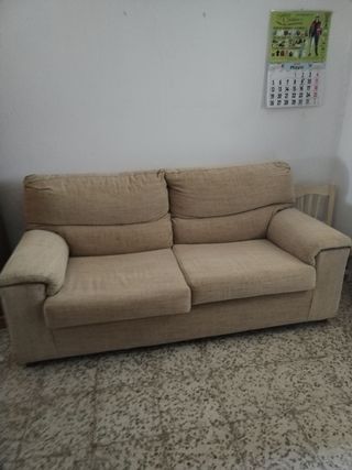 Sofá 3 plazas beige + sillón
