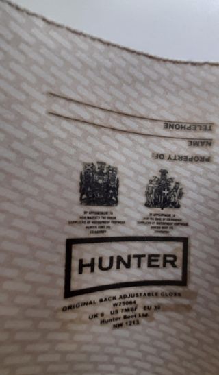 Botas Hunter negras, talla 39