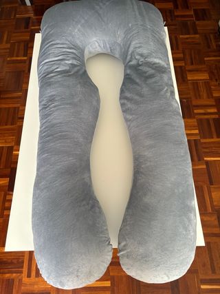 Almohada Embarazo U - Terciopelo Gris LAVABLE