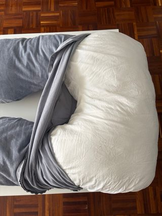 Almohada Embarazo U - Terciopelo Gris LAVABLE