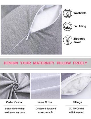 Almohada Embarazo U - Terciopelo Gris LAVABLE