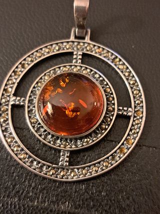 Colgante ámbar plata 925