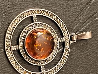 Colgante ámbar plata 925