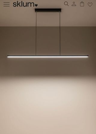 Lámpara techo lineal LED negra 120cm