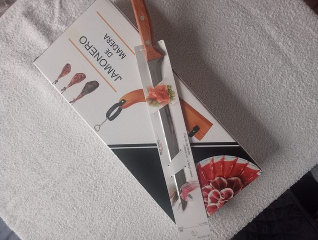 Jamonero madera + cuchillo
