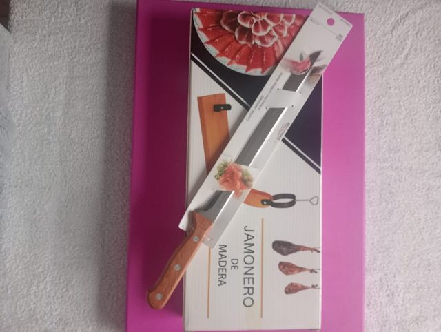 Jamonero madera + cuchillo