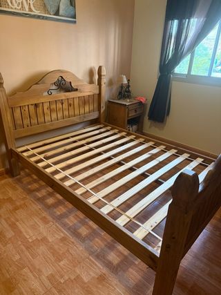 Cama matrimonio madera rústica