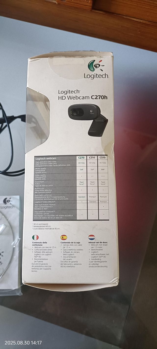 Logitech C270h Webcam HD 720p
