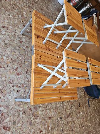 Mesa camping plegable + 4 sillas