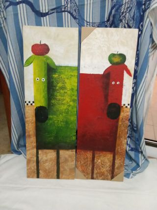 2 Cuadros Abstractos Animales