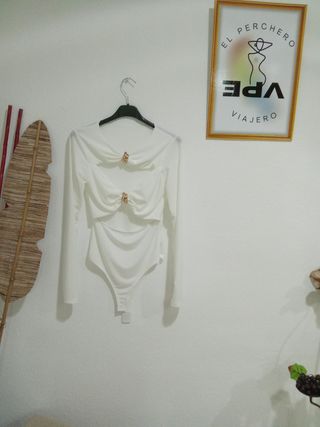 Body blanco c/ aberturas - Talla única