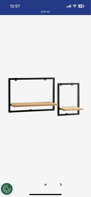 2 baldas JYSK negras, metal y madera
