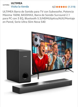 Barra sonido Ultimea Series Ultra Slim S40