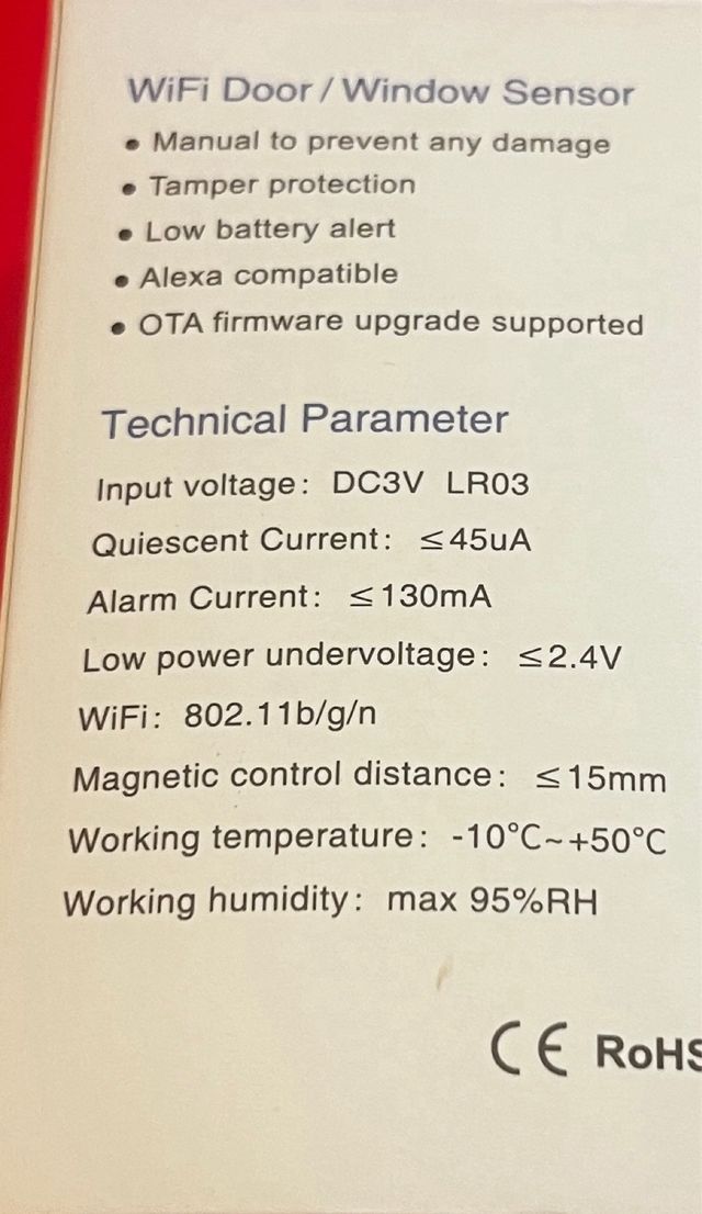 Sensor Puerta/Ventana Wi-Fi