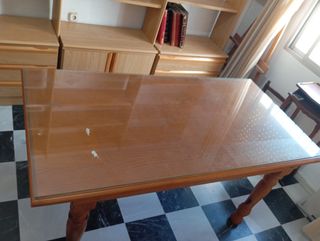 Mesa comedor madera cristal