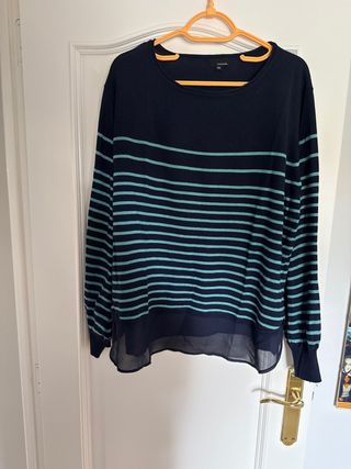 Jersey rayas azul-verde agua