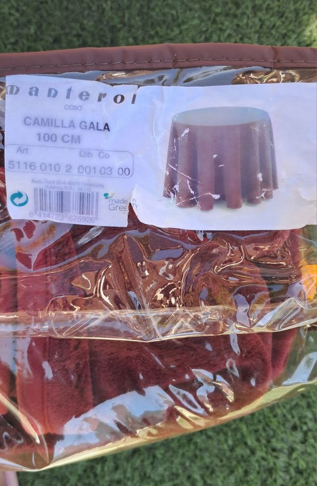 Mantel Camilla Gala 001 burdeos ( Manterol) 100 cm