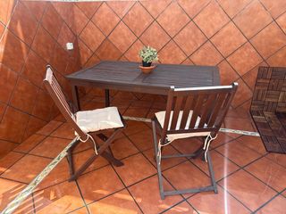 Mesa y 2 sillas terraza teka