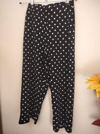 Pantalón culotte lunares blanco-negro
