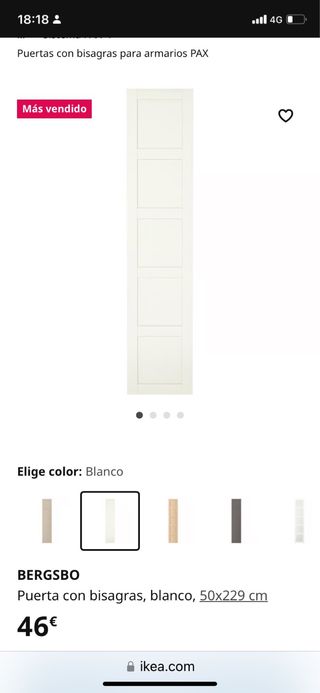 Puertas armario Ikea PAX blancas