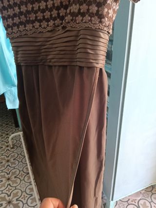 Vestido largo ceremonia visón 