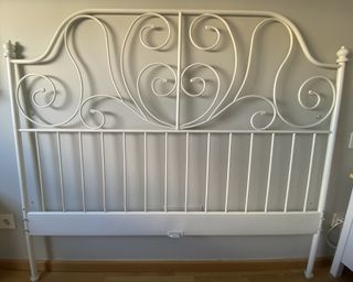 Cabecero IKEA LEIRVIK metálico blanco 168cm