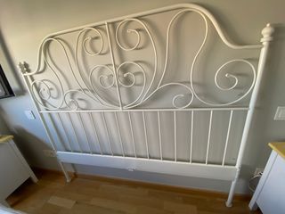 Cabecero IKEA LEIRVIK metálico blanco 168cm