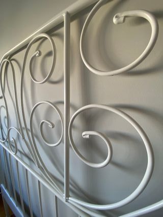 Cabecero IKEA LEIRVIK metálico blanco 168cm