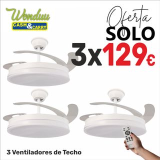 3 Ventiladores Techo 3 Años de Garantía