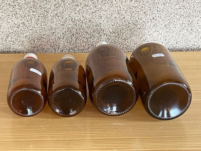 4 Botellas cristal topacio