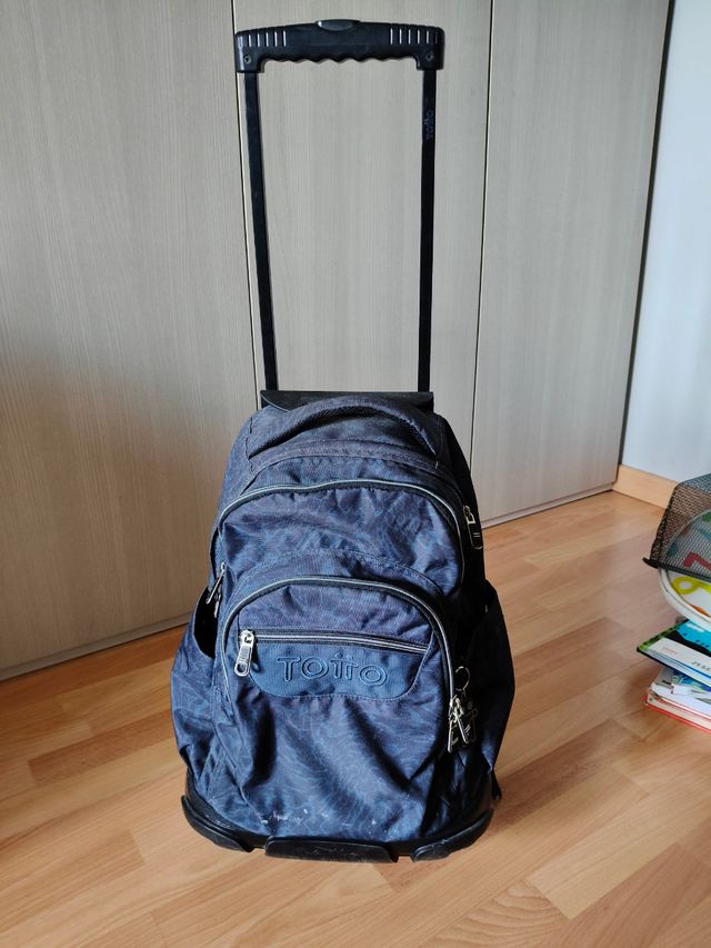 Mochila Totto con ruedas azul