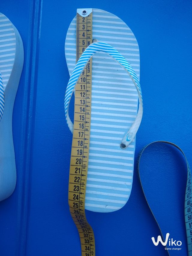 Infradito azzurre e bianche - Zeppa