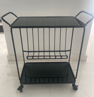Carrito bar negro - metal & vidrio