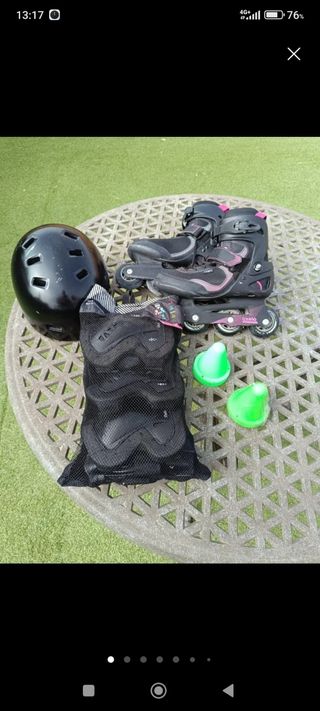 Patines Oxelo + casco + protecciones