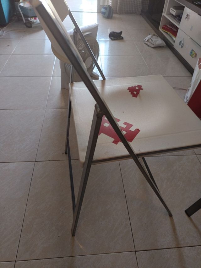 2 Sillas plegables - Gris y blanco