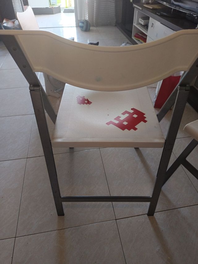 2 Sillas plegables - Gris y blanco