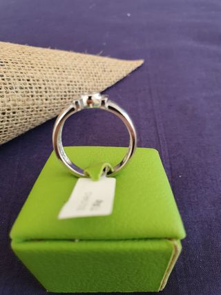 Anillo Solitario Zircon Plata